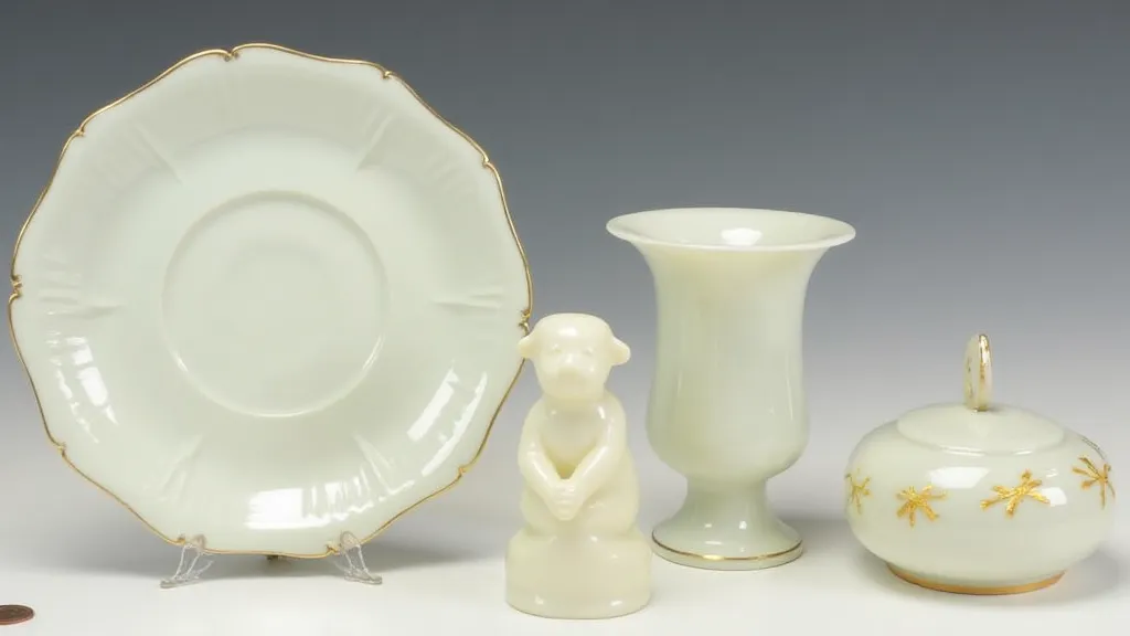Antique milk glass collection