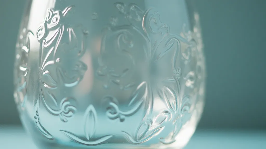 Pressed glass goblet with floral pattern