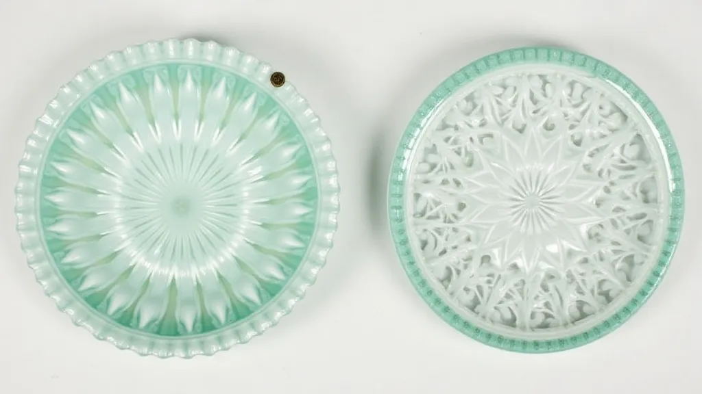 Comparison of pressed and cut glass