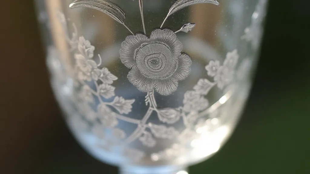 Antique pressed glass goblet with Queen Anne Rose pattern