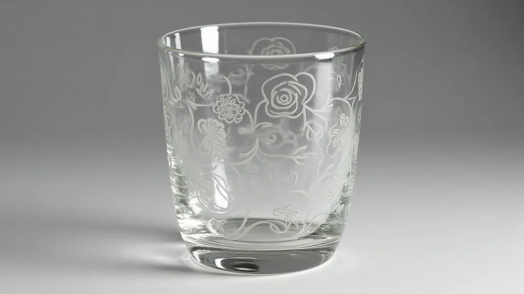 Antique glass tumbler with Rose Delight pattern
