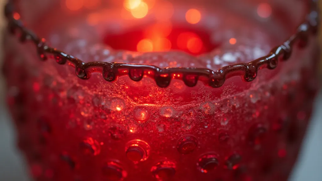 A piece of antique glassware showcasing the ruby starlight color, highlighting its deep red tone.